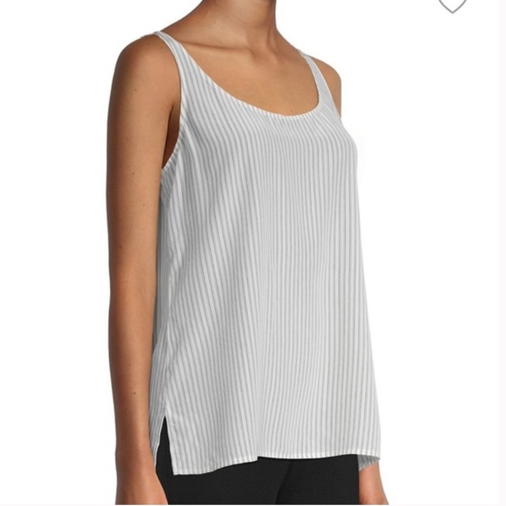 Eileen Fisher Striped Silk Crepe U Neck Camisole - Picture 5 of 12